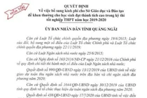  Quảng Ngãi: Hủy quyết định thu hồi 3,5 tỷ đồng thưởng học sinh giỏi