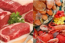 Mất canxi vì ăn thịt bò cùng hải sản