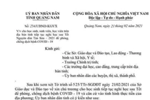 Quảng Nam: Xuất hiện văn bản giả cho học sinh nghỉ học đến ngày 21/3/2021