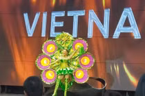 Lộ quốc phục "bánh tét" thi Miss Universe 2021 của Kim Duyên