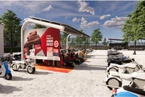 Mô hình trạm sạc xe điện của nhóm sinh viên Đại học Bách khoa TPHCM. Ảnh: Nhóm nghiên cứu.