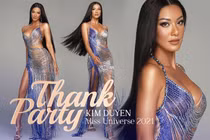 Ngắm váy không vải xuyên thấu đẹp “nức nở”của Kim Duyên trong tiệc cảm ơn Miss Universe 2021