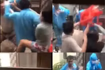 Hình ảnh 3 người trong gia đình xô xát với nhân viên y tế tại quận 8 được lan truyền trên mạng xã hội hồi tháng 9/2021.