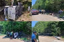Hiện trường vụ lật xe khách 13 người chết ở Quảng Bình