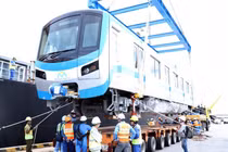 Đoàn tàu Metro số 1 cập cảng Khánh Hội, TPHCM ngày 10/5/2021