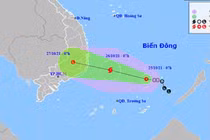 Bão cấp 10 hướng vào từ Bình Định - Bình Thuận, miền Trung mưa rất to