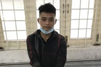 Đối tượng Lê Văn Quy tại cơ quan công an