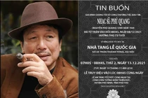 Tang lễ nhạc sĩ Phú Quang tổ chức vào ngày 13/12, an táng tại Phú Thọ