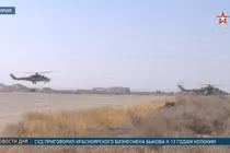 Trực thăng Nga – Syria diễn tập chung trên sân bay T4 sa mạc tỉnh Homs