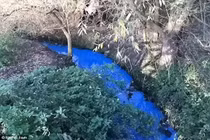 Dòng sông bất ngờ chuyển màu xanh kỳ lạ