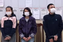 Các đối tượng Lương, Lành, Mão tại cơ quan công an.