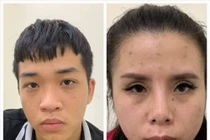 Mai Gia Thái Bình và Dương Thị Thanh Phương tại cơ quan công an. Ảnh: Công an TP Đà Nẵng. 