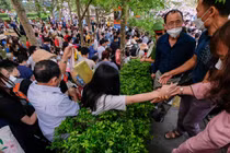 Trèo rào, trượt tường tháo chạy vì đường lên đền Hùng quá tải