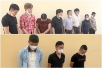 11 đối tượng cho vay nặng lãi bị cơ quan công an bắt giữ.