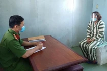 Hồ Thị Nga tại cơ quan điều tra. 