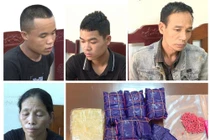 Các đối tượng cùng số ma túy là tang vật bị thu giữ.