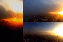 Vật thể lạ nghi UFO xuất hiện trong bình minh ở Mexico