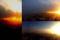 Vật thể lạ nghi UFO xuất hiện trong bình minh ở Mexico