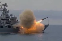Video: Tuần dương hạm "Moskva" phóng tên lửa "Vulcan" trên Biển Đen