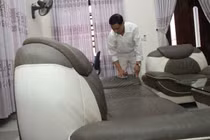 Xử lý bề mặt sofa da bị nhăn