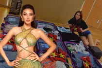 Thùy Tiên "khăn gói" tươm tất tới Miss Grand International 2021.