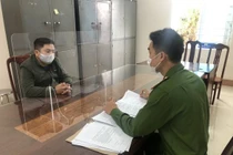 Đối tượng Hà Văn Ban tại cơ quan công an.