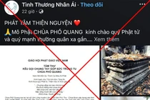 Cảnh báo giả mạo kêu gọi quyên góp ủng hộ chùa Phổ Quang bị cháy