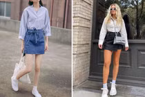 Phối váy với giày thể thao theo xu hướng hè 2023