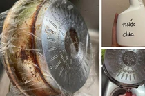 Bỏ túi cách cọ sạch đáy nồi inox cháy đen chỉ với nước muối dưa