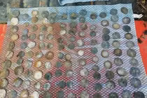 Dùng máy dò kim loại tìm nhẫn cưới bị mất, vô tình phát hiện "kho báu"