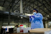 Một cơ sở tiêm phòng bệnh đậu mùa khỉ ở thành phố New York, Mỹ - Ảnh: REUTERS