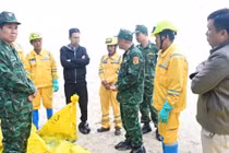 Phát hiện hơn 30 tấn dầu vón cục trôi dạt vào bờ biển thành phố Huế