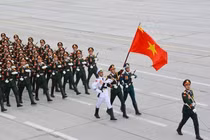 Hình ảnh các chiến sĩ Việt Nam tham gia sơ duyệt tại Quảng trường Đỏ