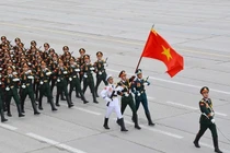 Hình ảnh các chiến sĩ Việt Nam tham gia sơ duyệt tại Quảng trường Đỏ