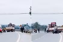 Tạm giữ hình sự 2 thanh niên “hung hãn” đuổi đánh tài xế xe tải