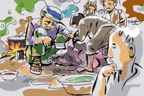 Tết xưa “ăn đụng” thật vui