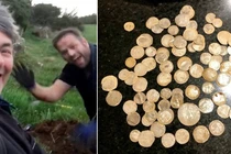 Đào đất tìm nhẫn cưới, bất ngờ đụng trúng “kho báu” khủng 