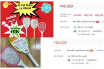 Vợt điện bắt muỗi giá rẻ… hóa đắt