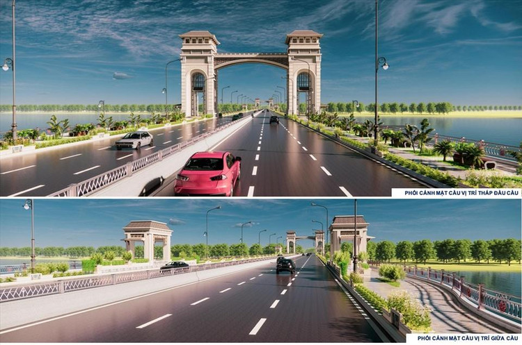 Phương án kiến trúc cầu mang phong cách cổ điển &quot;xứ Đông Dương&quot;.