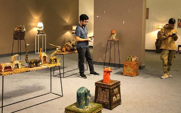 Khu trưng bày các sản phẩm đậm chất sáng tạo của Nghệ nhân Nguyễn Tấn Phát.