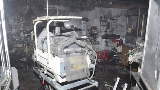 Hien truong vu chay benh vien khien 10 tre so sinh thiet mang