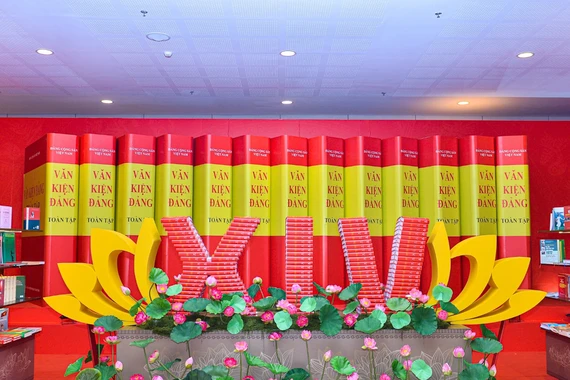 Không gian bên trong nơi diễn ra Đại hội XIV của Đảng