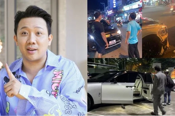 Bentley tiền tỷ của Trấn Thành va chạm với Mitsubishi "nát đầu"