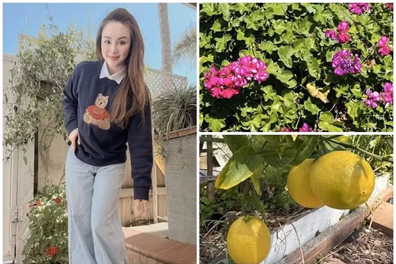 Cơ ngơi ngập sắc hoa tại Mỹ của Vy Oanh 