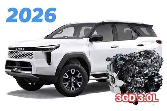 Rộ tin Toyota Fortuner 2026 sẽ dùng động cơ diesel 3.0L hoàn toàn mới