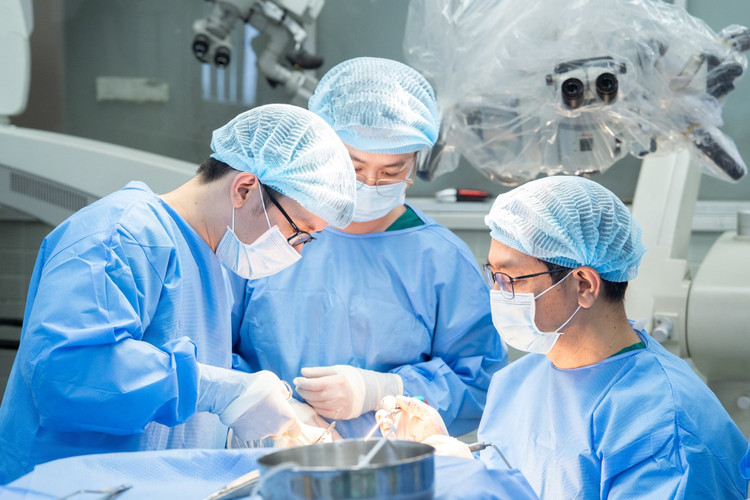 Các bác sĩ quyết định thực hiện phẫu thuật bắc cầu động mạch não trong - ngoài sọ nhằm tái lập lưu lượng máu cho vùng não bị thiếu máu.