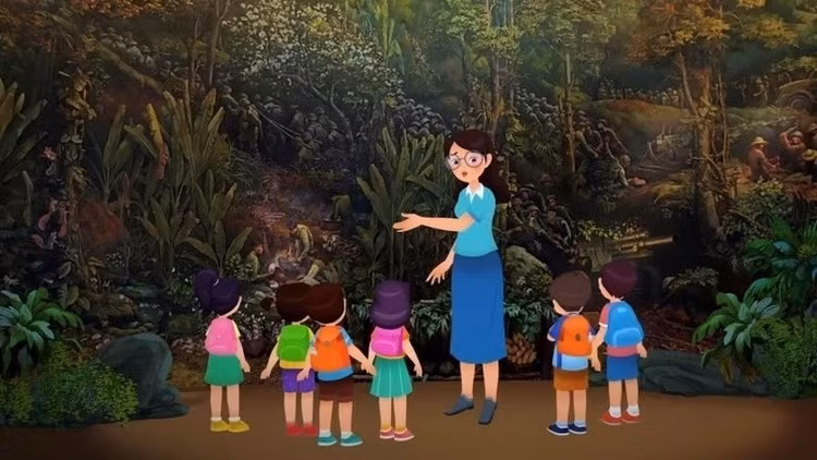 Cảnh trong phim hoạt hình "Lời hứa Điện Biên"