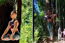 Người phụ nữ treo mình bằng tóc phá kỷ lục Guinness 