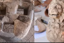 Lộ diện bếp ba lò cổ và tượng sư tử hai nghìn năm