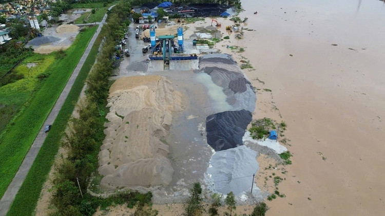 Hải Dương yêu cầu dừng trạm trộn bê tông, asphal bãi sông Thái Bình Hai Duong yeu cau dung tram tron be tong, asphal bai song Thai Binh